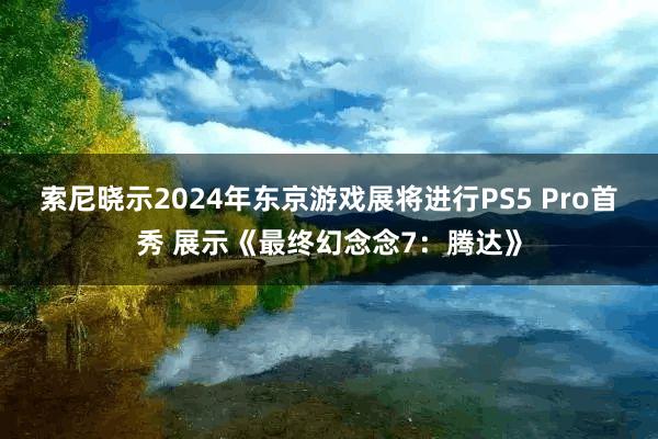 索尼晓示2024年东京游戏展将进行PS5 Pro首秀 展示《最终幻念念7：腾达》