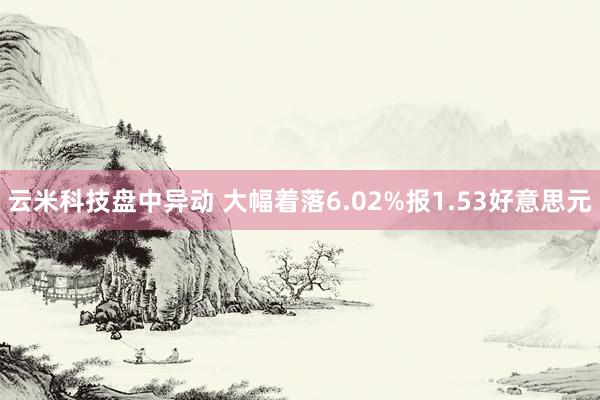 云米科技盘中异动 大幅着落6.02%报1.53好意思元