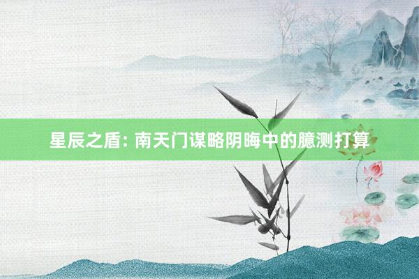 星辰之盾: 南天门谋略阴晦中的臆测打算